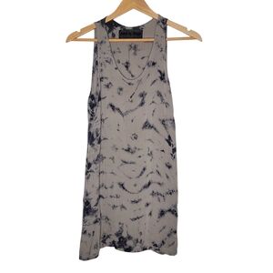 Jaded by Knight Los Angeles 100% Silk Gray / Black Tie Dye Tank Top RARE Dress S